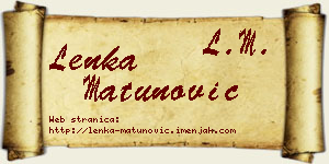 Lenka Matunović vizit kartica